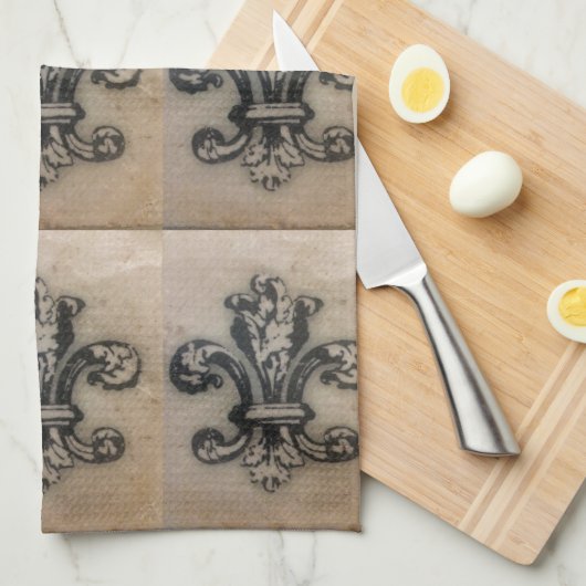  AFDRUKKING VAN FABULOUS FLEUR DE LIS THEEDOEK (Quarter Fold)