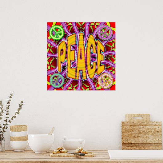 AFDRUKKING VAN HET POSTER VREDESSIGNALEN (Keuken)