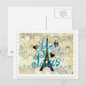 AFDRUKKING VAN PARIS POSTAGE STAMP BRIEFKAART (Voorkant / Achterkant)