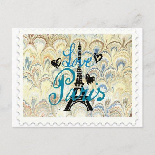 AFDRUKKING VAN PARIS POSTAGE STAMP BRIEFKAART (Voorkant)