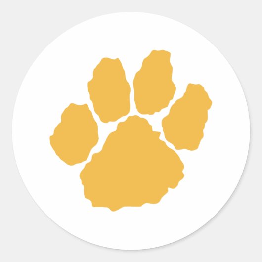AFDRUKKING VOOR KLEINE TIGER PAW RONDE STICKER (Voorkant)