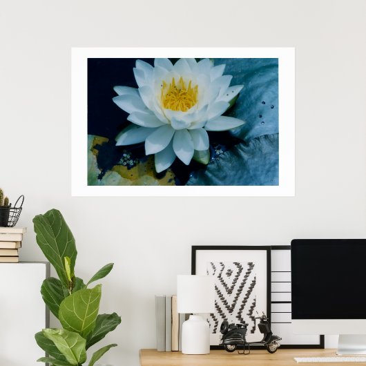 AFDRUKKING "WIT LILLY" POSTER (Thuiskantoor)