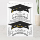 Afdrukking zwart papieren Pet afdrukbare kap Kaart (Achterkant)