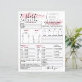 Afdrukkleding T-shirtsbestelformulier (Staand voorkant)