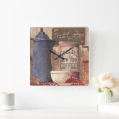 afdrukklok van Koffie New York Vierkante Klok (Huis)