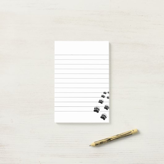 Afdruklaag beer post-it® notes (Op bureau)