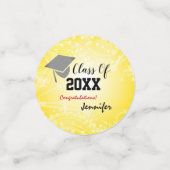 Afdruklampje, klasse 20XX party Silver/Gold Confetti (Kleine voorkant)