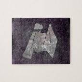 Afdruklampje op papier met schrijfpapier legpuzzel (Horizontaal)