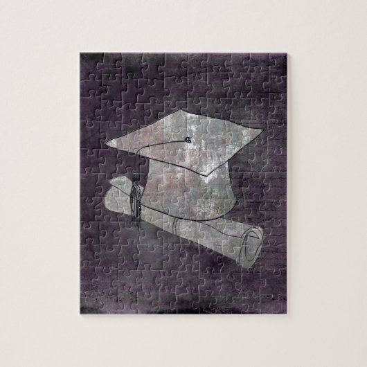 Afdruklampje op papier met schrijfpapier legpuzzel (Verticaal)