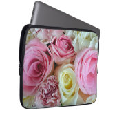 Afdruklaptophoes voor roze en witte rozen laptop sleeve (Voorkant Rechts)
