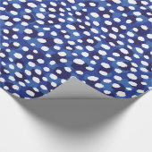 Afdrukmonogram afbeelding blauw en witte cheetah cadeaupapier (Hoek)