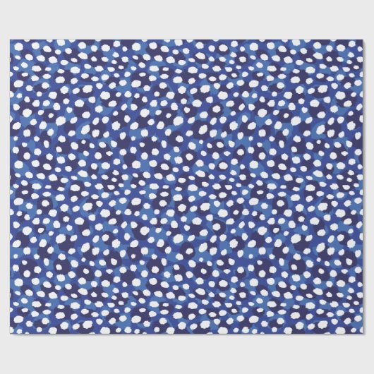 Afdrukmonogram afbeelding blauw en witte cheetah cadeaupapier (Vlak)