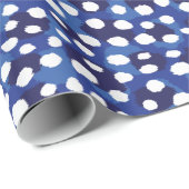 Afdrukmonogram afbeelding blauw en witte cheetah cadeaupapier (Rol Hoek)