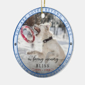 Afdrukmonogram afdrukken foto van Memory Pet Keramisch Ornament (Links)
