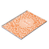 Afdrukmonogram en naam van Oranje Giraffe bevestig Notitieboek (Linkerzijde)