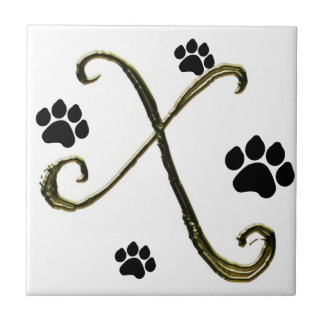 Afdrukmonogram plakken tegeltje