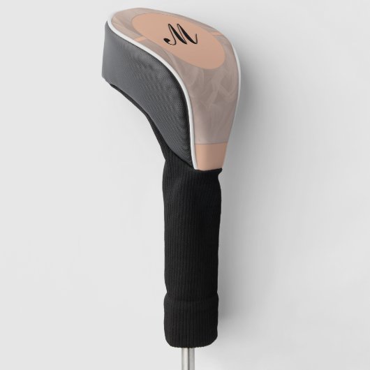 Afdrukmonogram roze structuur golfheadcover (Schuin)