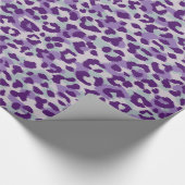 Afdrukmonogram van kleurrijke paarse cheetah cadeaupapier (Hoek)
