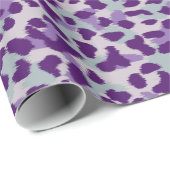 Afdrukmonogram van kleurrijke paarse cheetah cadeaupapier (Rol Hoek)