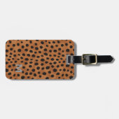 Afdrukmonogram voor roodbruine cheetah bagagelabel (Voorkant horizontaal)