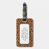 Afdrukmonogram voor roodbruine cheetah bagagelabel (Achterkant verticaal)