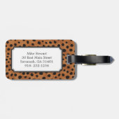 Afdrukmonogram voor roodbruine cheetah bagagelabel (Achterkant horizontaal)