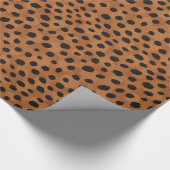 Afdrukmonogram voor roodbruine cheetah cadeaupapier (Hoek)