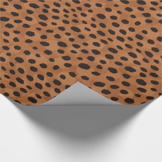 Afdrukmonogram voor roodbruine cheetah cadeaupapier (Hoek)