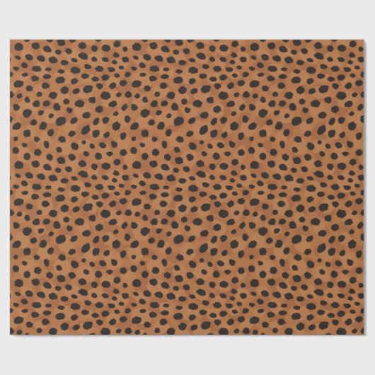 Afdrukmonogram voor roodbruine cheetah cadeaupapier (Vlak)