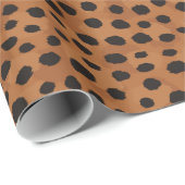 Afdrukmonogram voor roodbruine cheetah cadeaupapier (Rol Hoek)