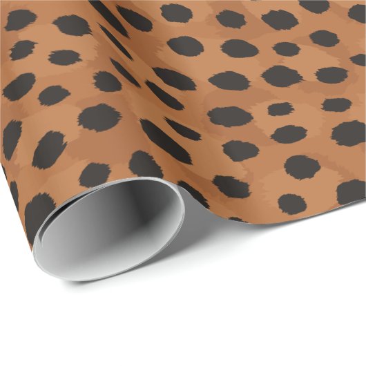 Afdrukmonogram voor roodbruine cheetah cadeaupapier (Rol Hoek)
