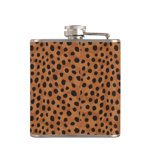 Afdrukmonogram voor roodbruine cheetah heupfles (Achterkant)