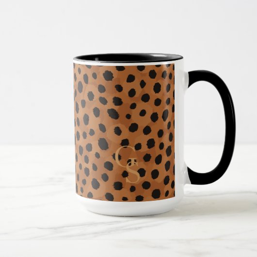 Afdrukmonogram voor roodbruine cheetah mok (Rechts)