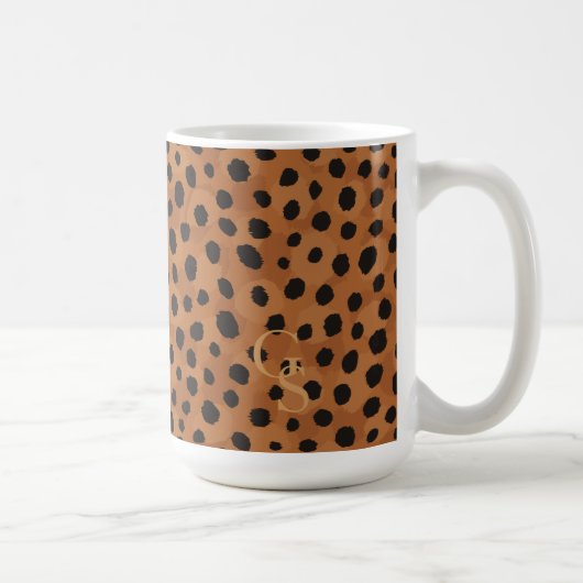 Afdrukmonogram voor roodbruine cheetah mok (Rechts)