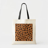 Afdrukmonogram voor roodbruine cheetah tote bag (Voorkant)