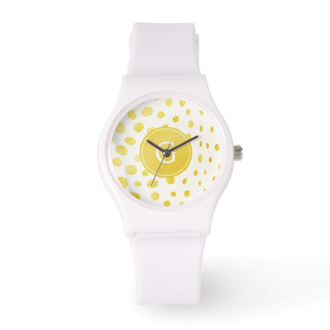Afdrukmonogram voor roofbruine glitter cheetah horloge (Voorkant)
