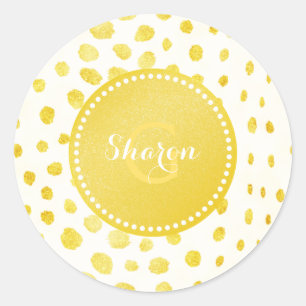 Afdrukmonogram voor roofzucht ronde sticker