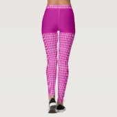 Afdrukmonogram voor roze gecheckte verbinding op m leggings (Achterkant)