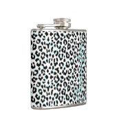 Afdrukmonogram voor zwarte en witte cheetah heupfles (Rechts)
