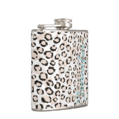Afdrukmonogram voor zwarte en witte cheetah heupfles (Rechts)
