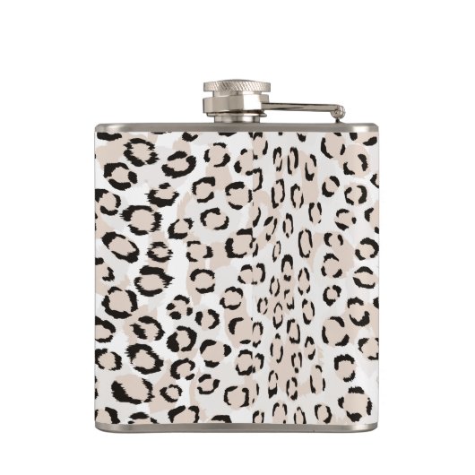 Afdrukmonogram voor zwarte en witte cheetah heupfles (Achterkant)