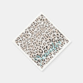 Afdrukmonogram voor zwarte en witte cheetah servet (Hoek)