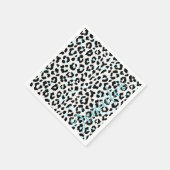 Afdrukmonogram voor zwarte en witte cheetah servet (Hoek)