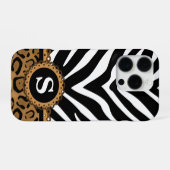 Afdrukmonogram zebra en luipaard iPhone hoesje (Achterkant horizontaal)