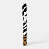 Afdrukmonogram zebra en luipaard iPhone hoesje (Linkerkant)