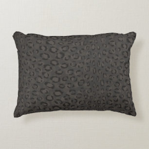 Afdrukmonogram zwarte grijze cheetah accent kussen