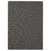 Afdrukmonogram zwarte grijze cheetah klembord (Achterkant)