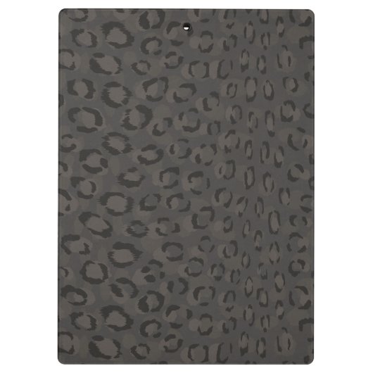 Afdrukmonogram zwarte grijze cheetah klembord (Achterkant)