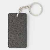 Afdrukmonogram zwarte grijze cheetah sleutelhanger (achterkant)