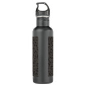 Afdrukmonogram zwarte grijze cheetah waterfles  (Achterkant)